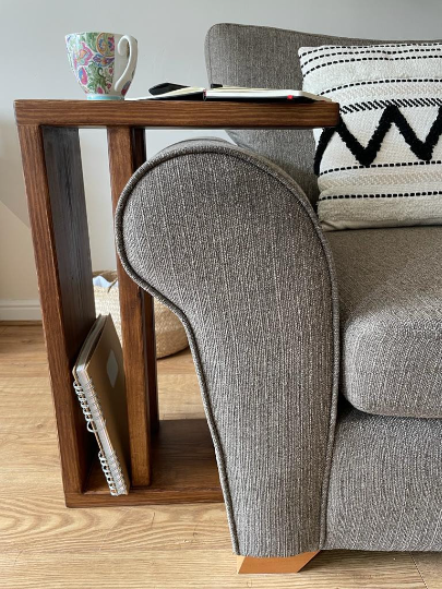 Solid Wood Sofa Side Table With Storage