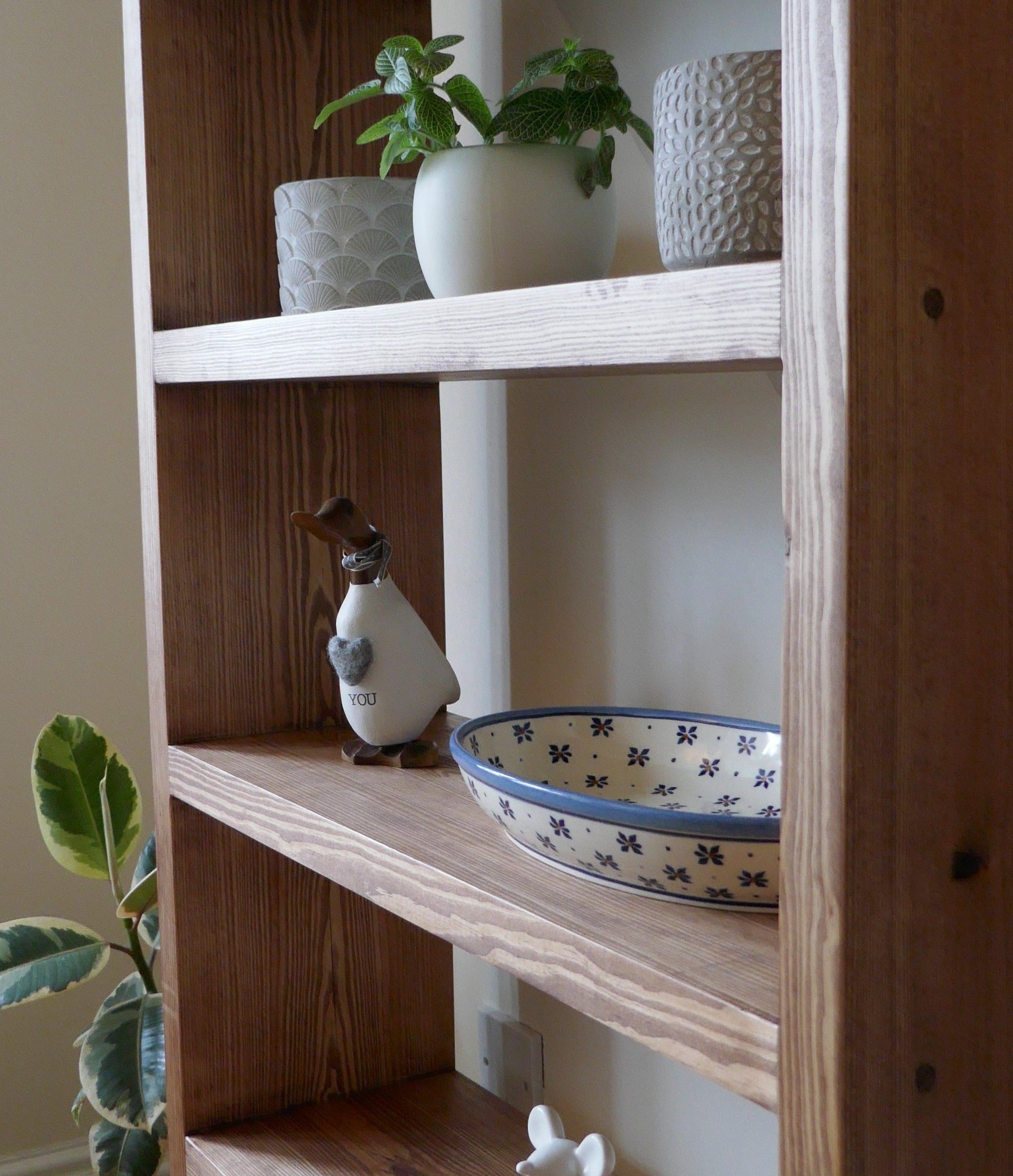 Distressed store white bookshelf